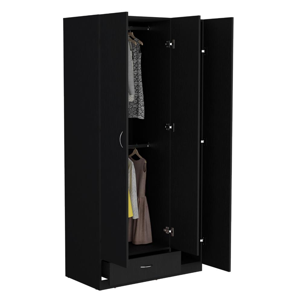 Clóset Viltex, Wengue, con Amplios Espacio para Ropa y Tres Puertas Abatibles