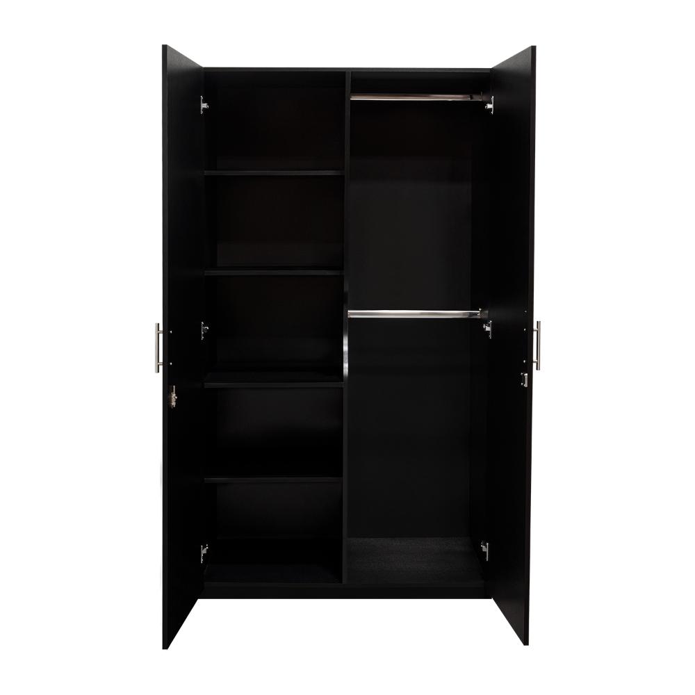 Closet Maya, Wengue, con Dos Puertas Abatibles con Cerradura y Cuatro Entrepaños