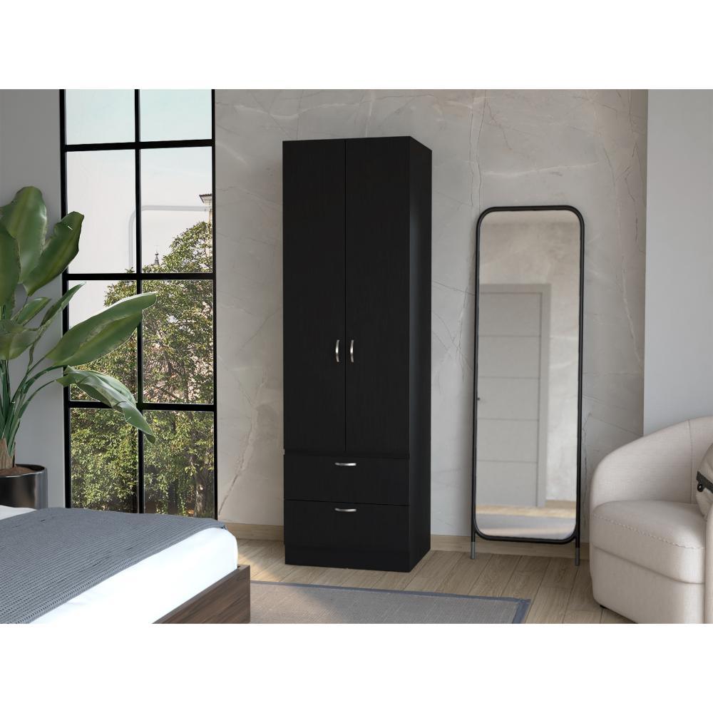 Closet Agata, Wengue, Con Dos Puertas y Dos Cajones ZF
