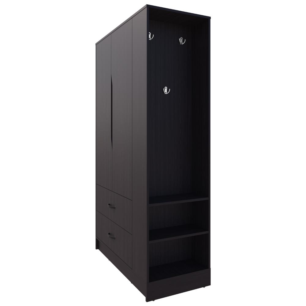 Closet Dakota, Wengue, con tres puertas abatibles y un cajon ZF