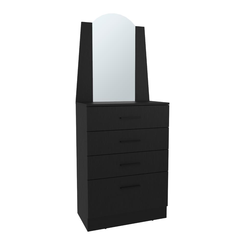 Organizador Praga, Wengue, con tres cajones y una puerta