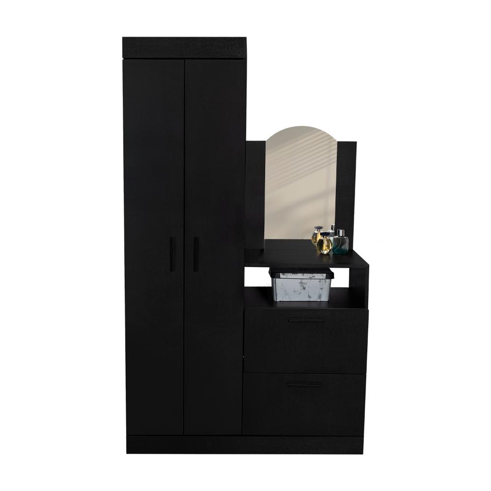 Closet Tocador Praga, Wengue, con diseño moderno incluye Espejo