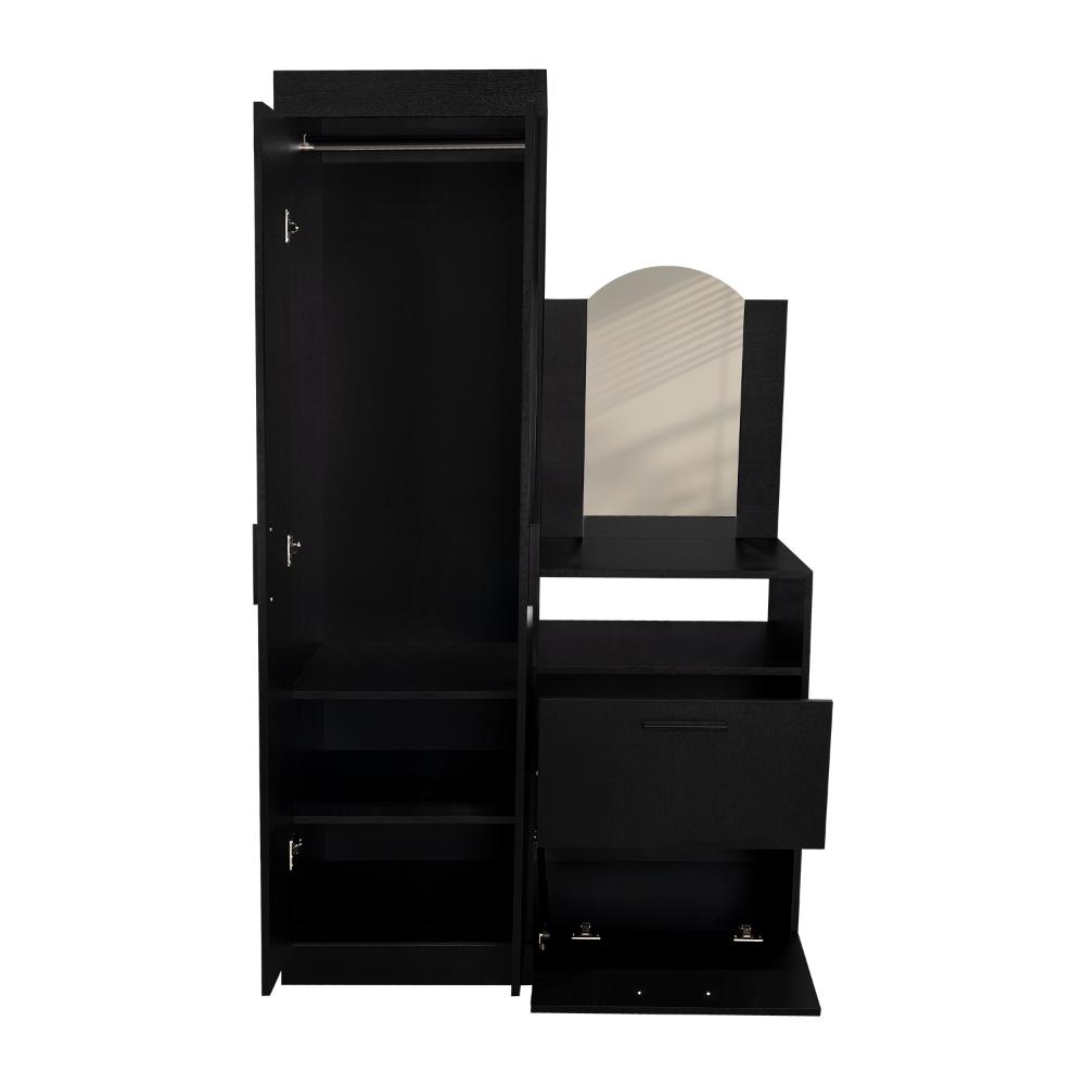 Closet Tocador Praga, Wengue, con diseño moderno incluye Espejo
