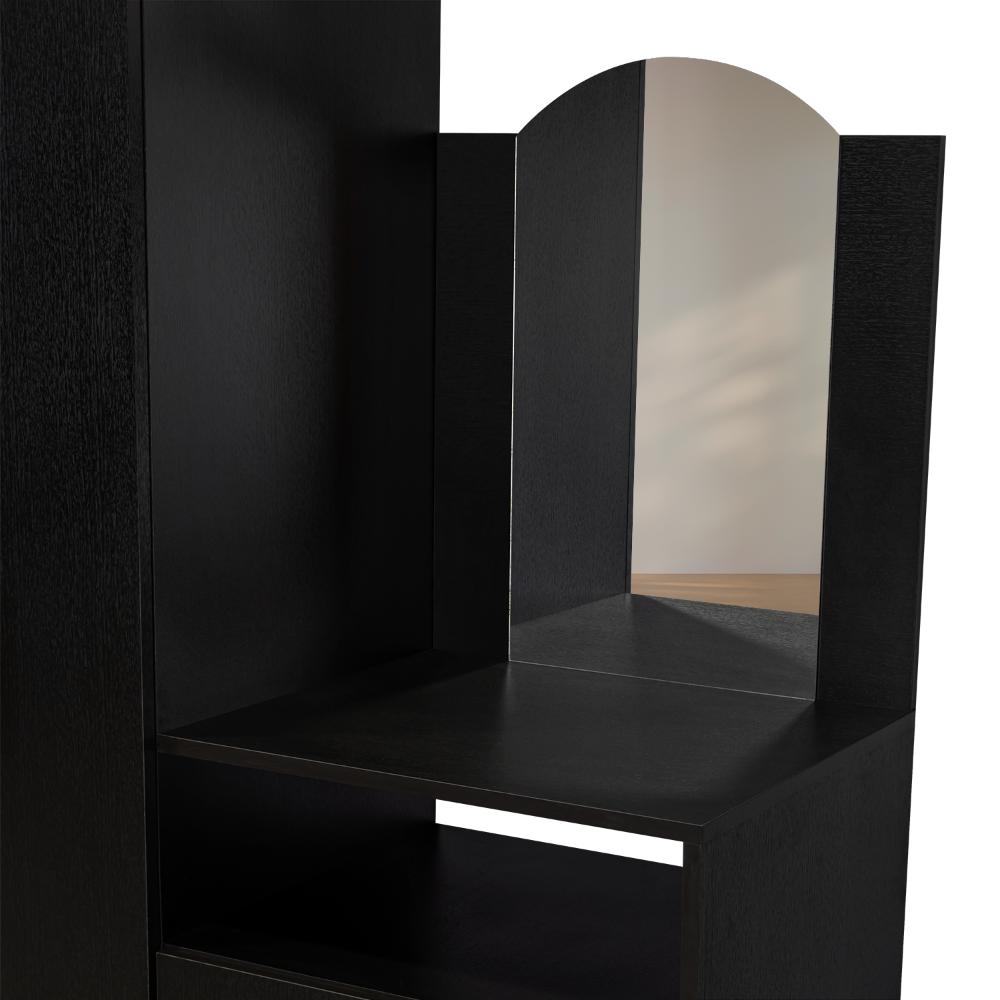 Closet Tocador Praga, Wengue, con diseño moderno incluye Espejo