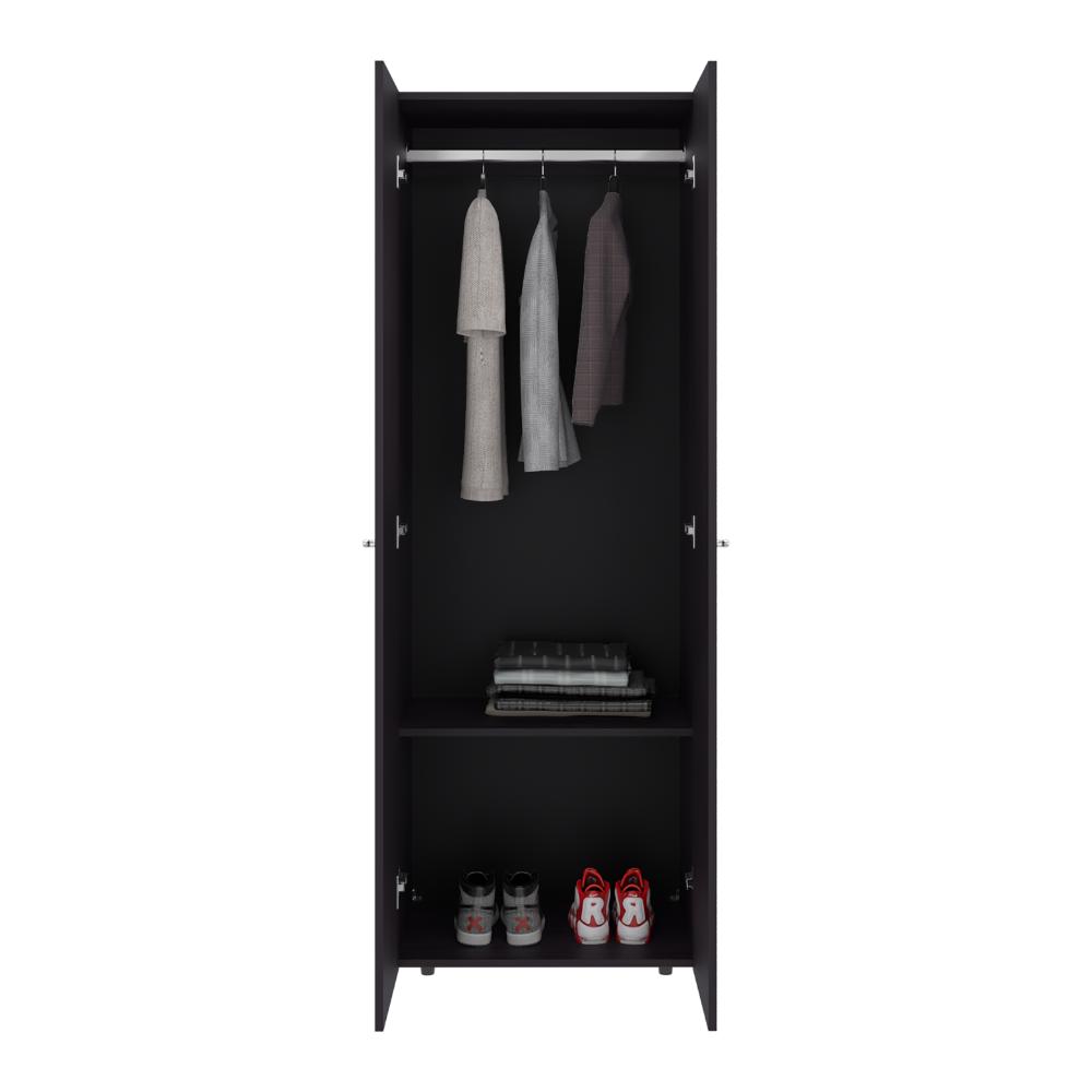 Closet Beico, Wengue, con dos Puertas Abatibles y un Tubo cromado ZF
