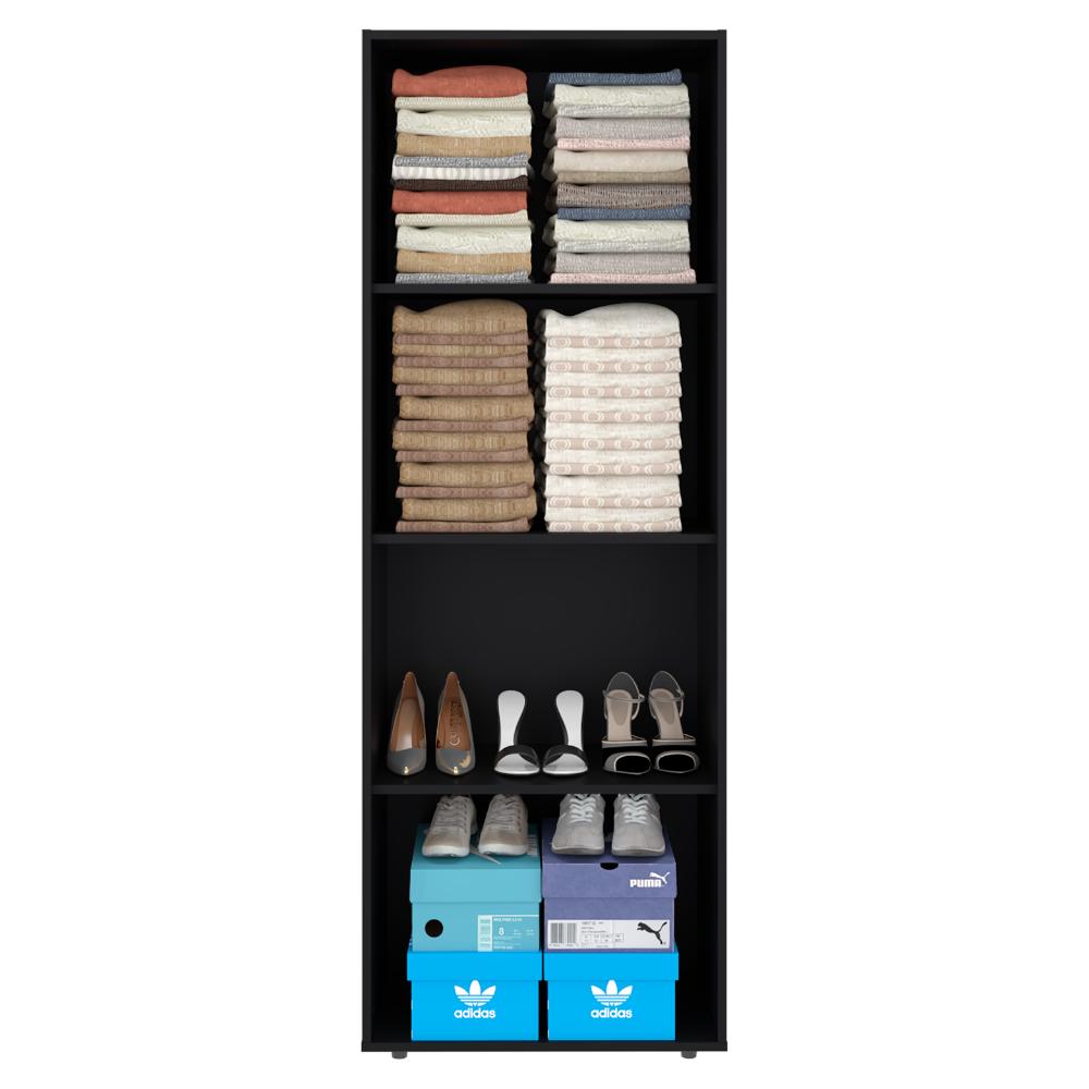 Closet Beico, Wengue, Con Dos Puertas Abatibles y Un Tubo Cromado