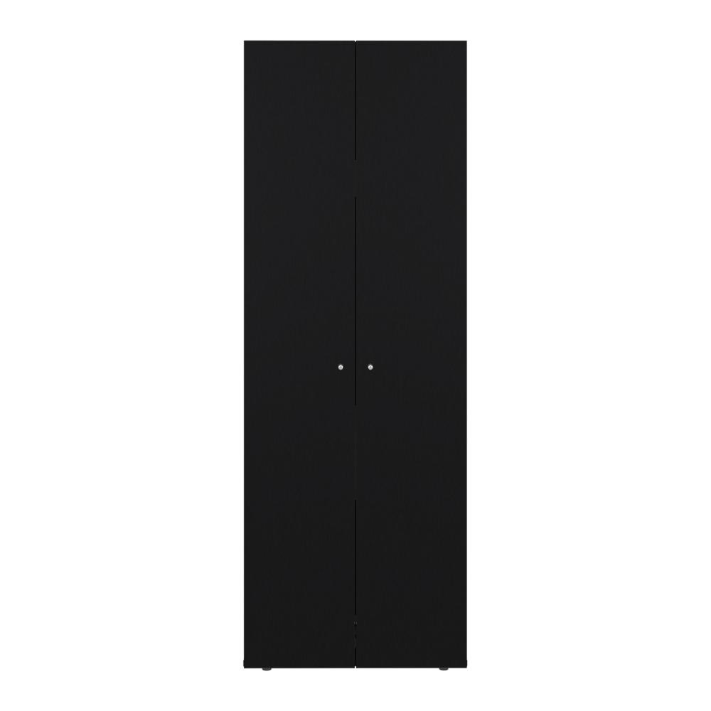 Closet Beico, Wengue, Con Dos Puertas Abatibles y Un Tubo Cromado