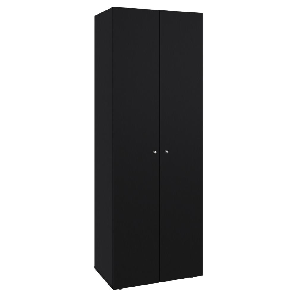 Closet Beico, Wengue, Con Dos Puertas Abatibles y Un Tubo Cromado