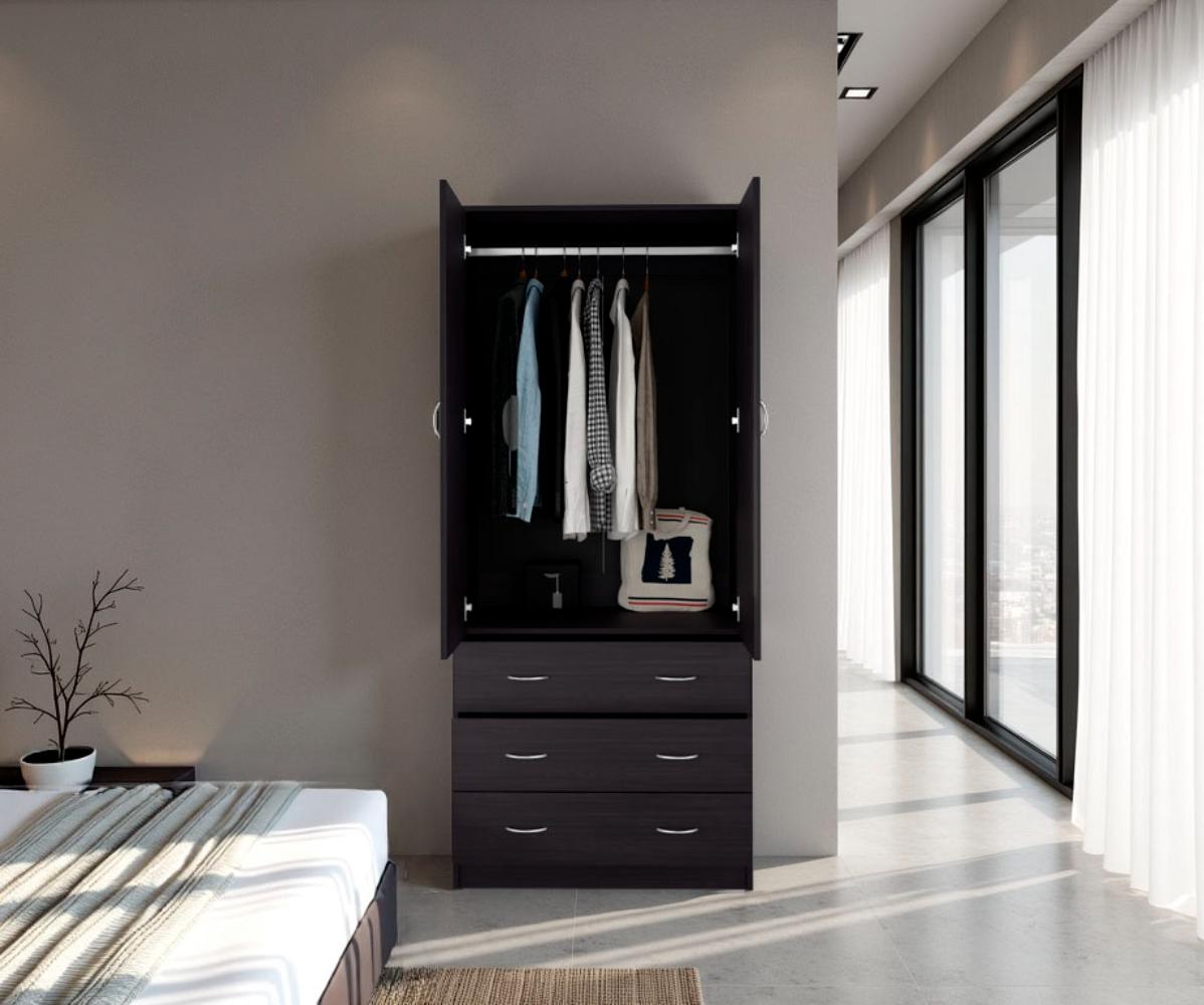 Closet Pilic, Kronos Wengue, tres cajones con gran capacidad de almacenamiento ZF