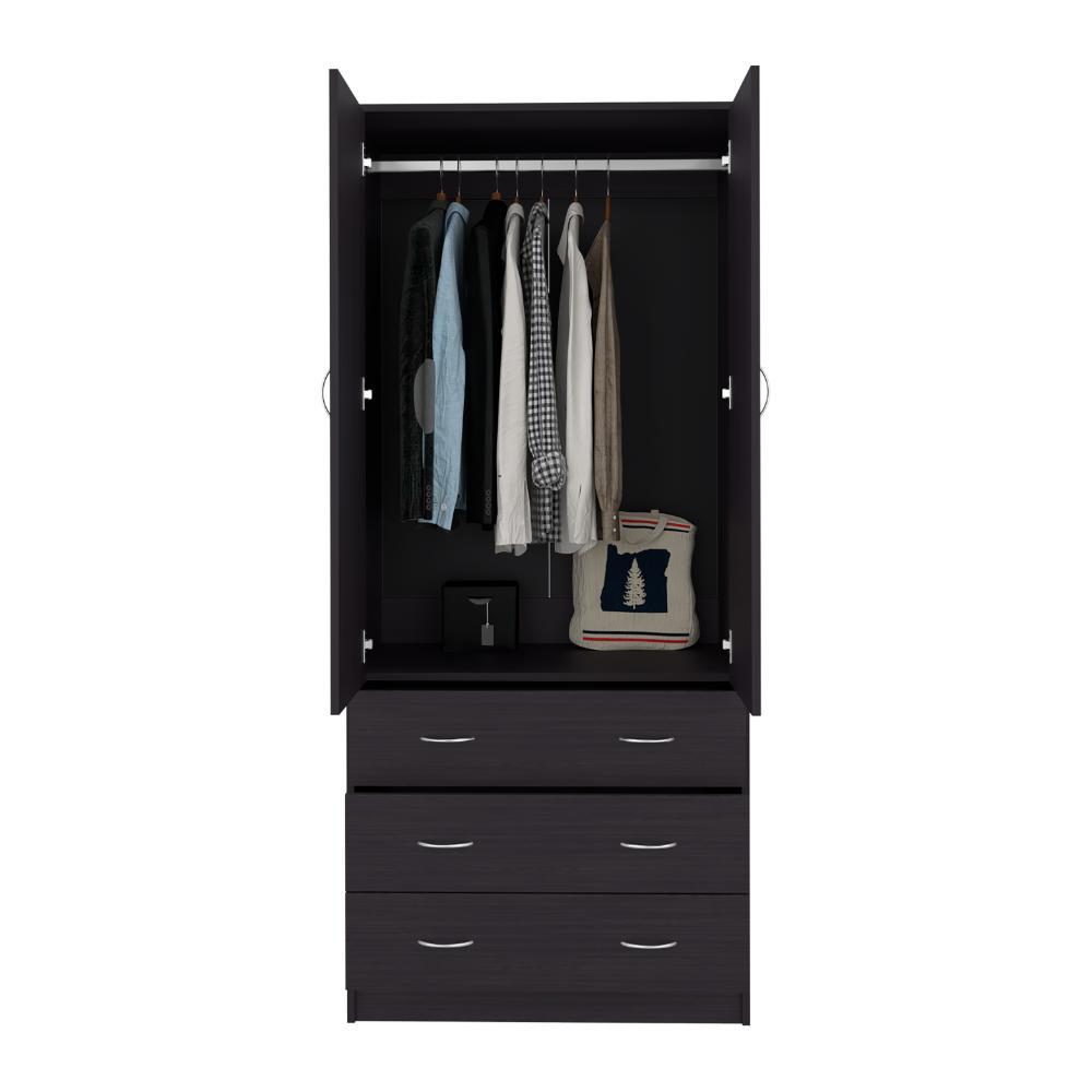 Closet Pilic, Kronos Wengue, tres cajones con gran capacidad de almacenamiento ZF