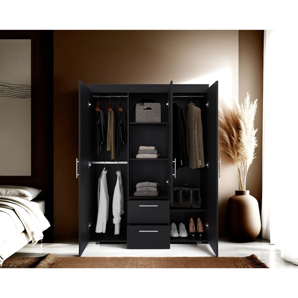 Closet Mercury Lite, Wengue, Dos Cajones y Tres Tubos Cromados