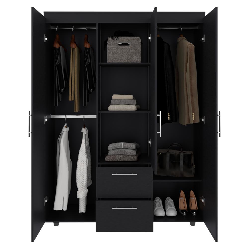 Closet Mercury Lite, Wengue, Dos Cajones y Tres Tubos Cromados