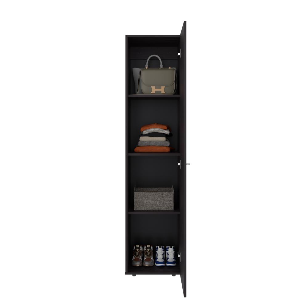 Closet Alma, Kronos Wengue, Una puerta abatible y entrepaños para guardar ropa ZF