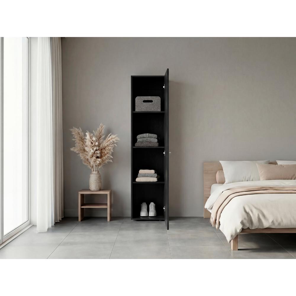 Closet Alma, Wengue, Una puerta abatible y entrepaños para guardar ropa ZF