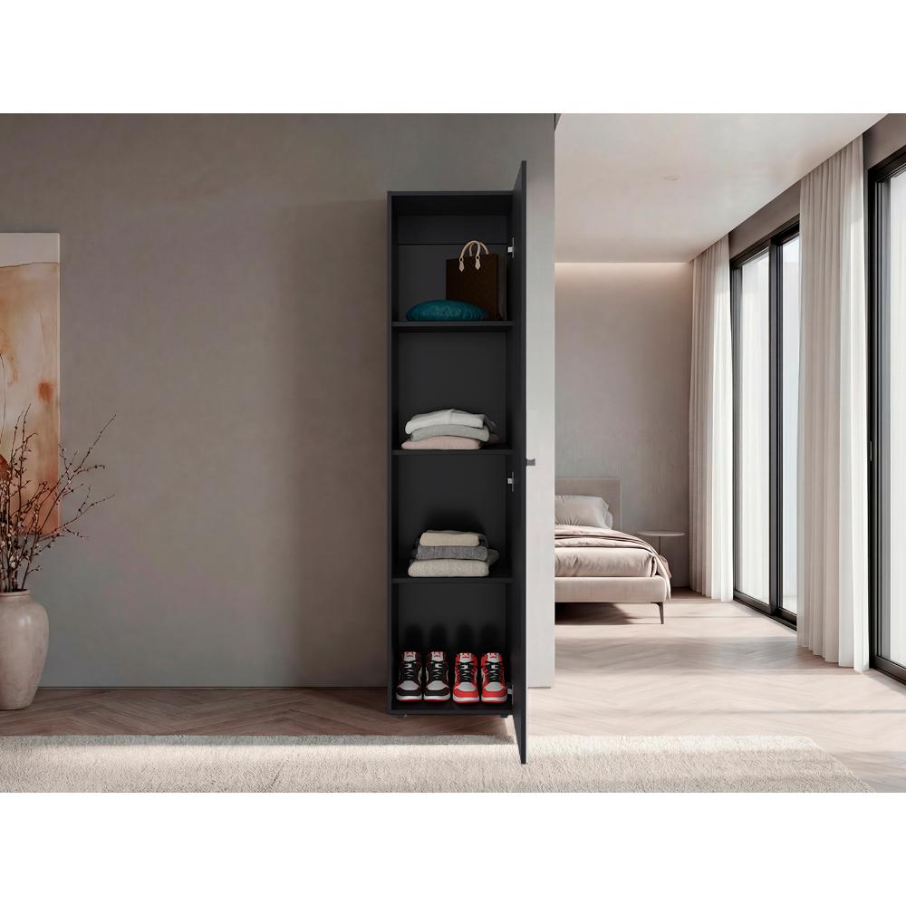 Closet Con Espejo Alma, Wengue, Una puerta abatible y entrepaños para guardar ropa ZF