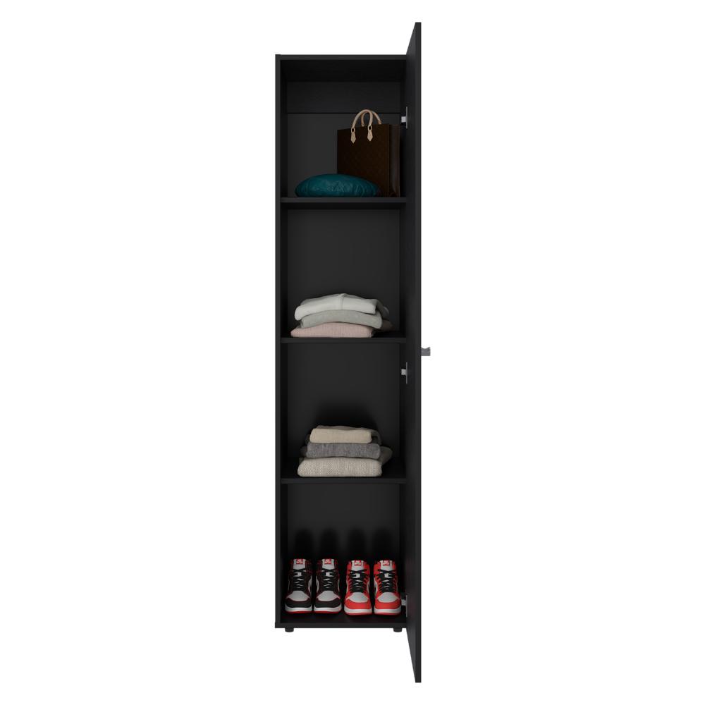 Closet Con Espejo Alma, Wengue, Una puerta abatible y entrepaños para guardar ropa ZF