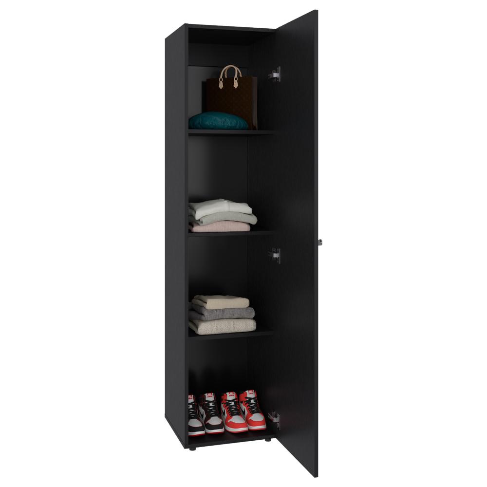 Closet Con Espejo Alma, Wengue, Una puerta abatible y entrepaños para guardar ropa ZF