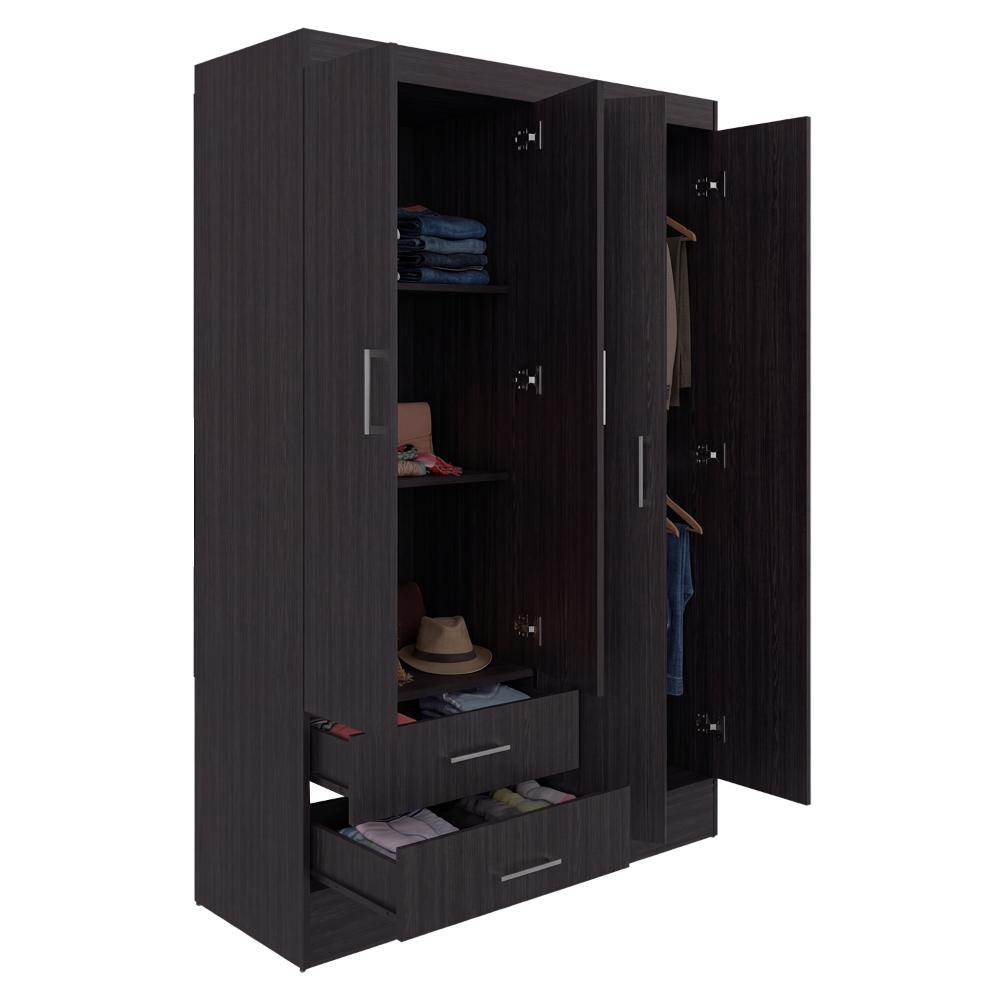 Closet Sarani, Wengue, Con 2 Cajones y 4 Puertas de Fácil Armado ZF