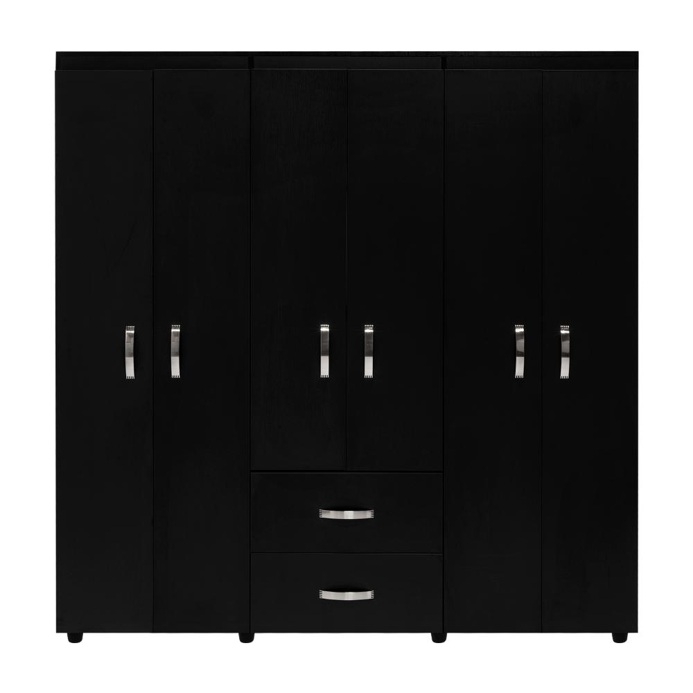 Mueble Multiusos Bariloche Bombay, Wengue, con Variedad de Entrepaños y Seis Puertas Abatibles