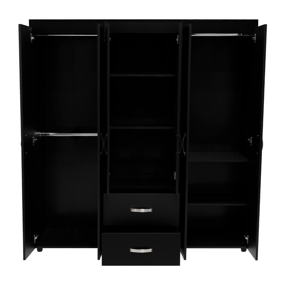 Mueble Multiusos Bariloche Bombay, Wengue, con Variedad de Entrepaños y Seis Puertas Abatibles
