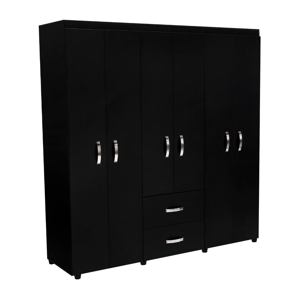 Mueble Multiusos Bariloche Bombay, Wengue, con Variedad de Entrepaños y Seis Puertas Abatibles