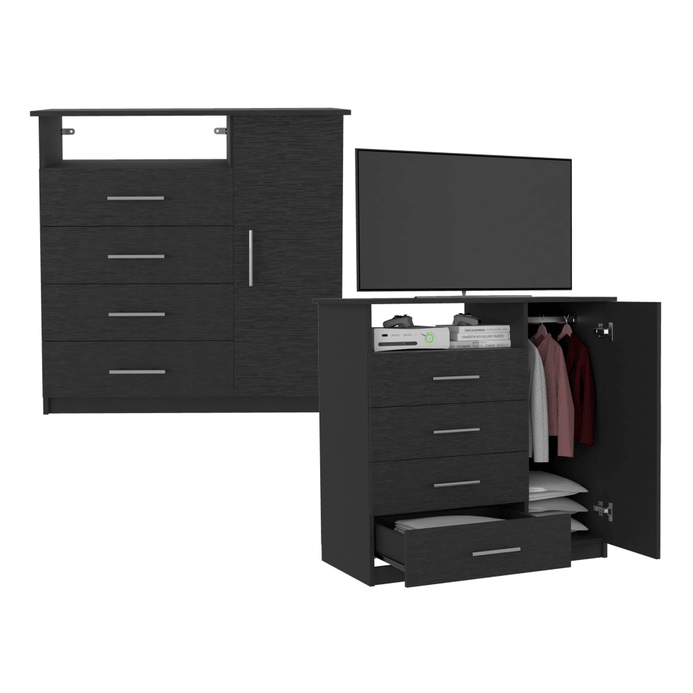 Set de 2 Organizadores Barlovento, Wengue, con Cuatro Cajones y una Puerta ZF