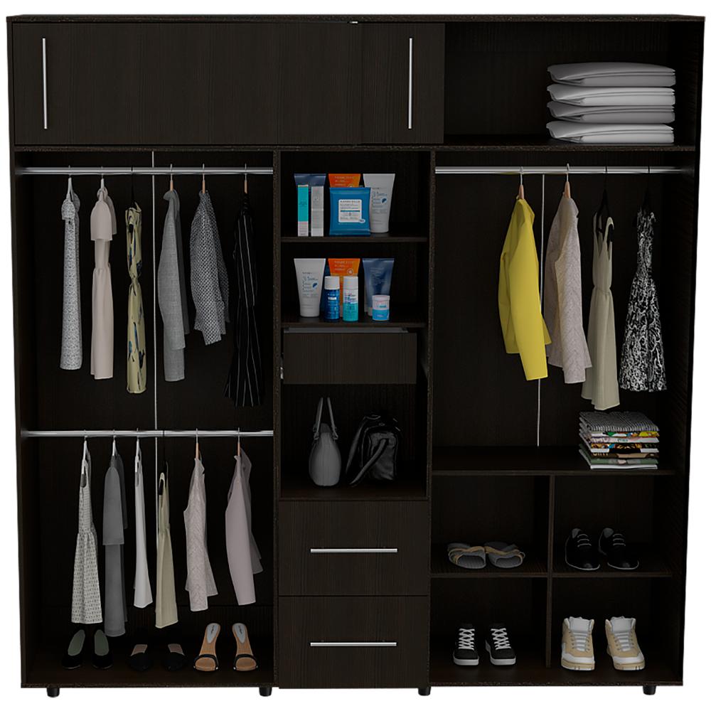 Closet Montano 200, Wengue, de dos puertas corredizas