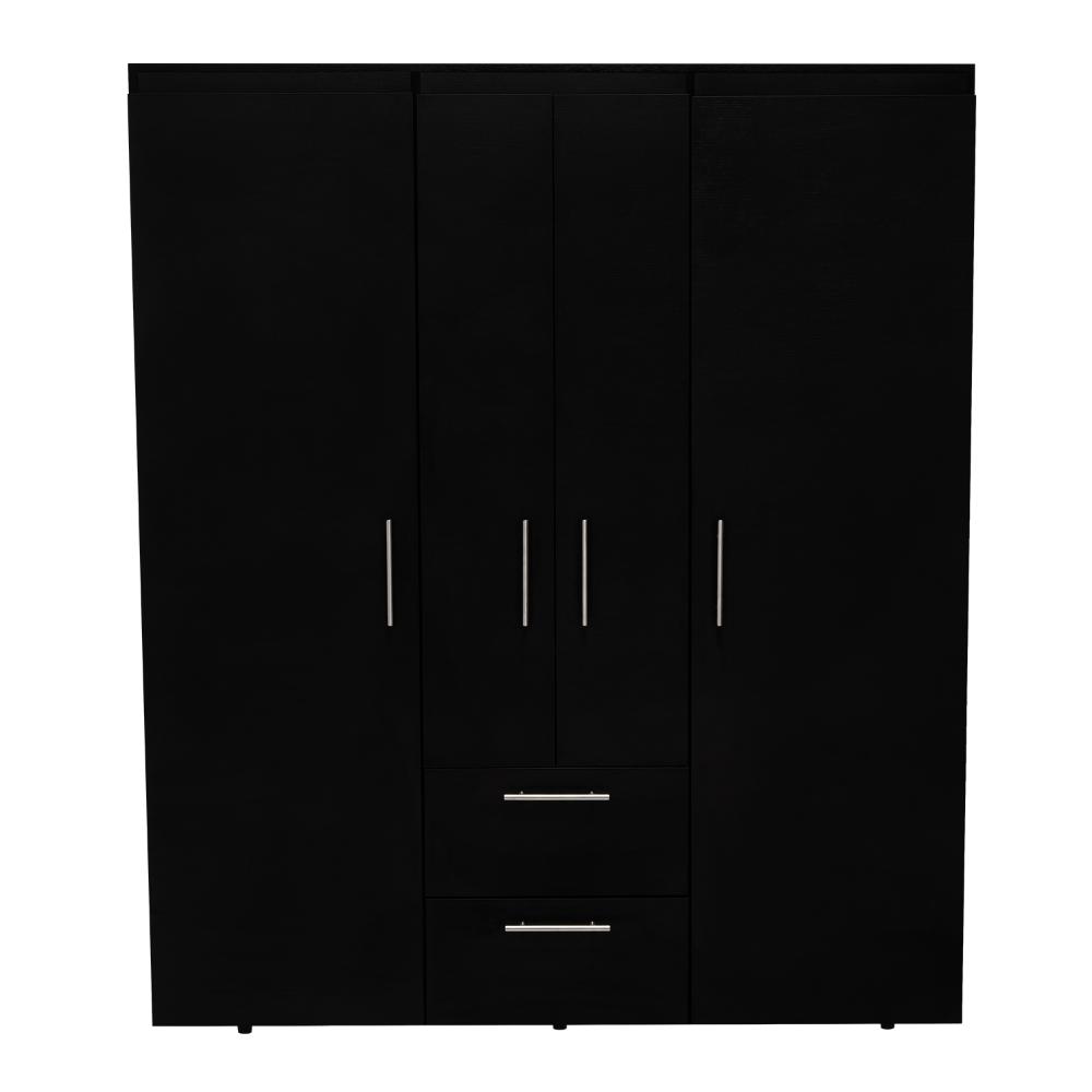 Closet Bariloche Bombay Eco, Wengue, Con Variedad de Entrepaños y Cuatro Puertas Abatibles