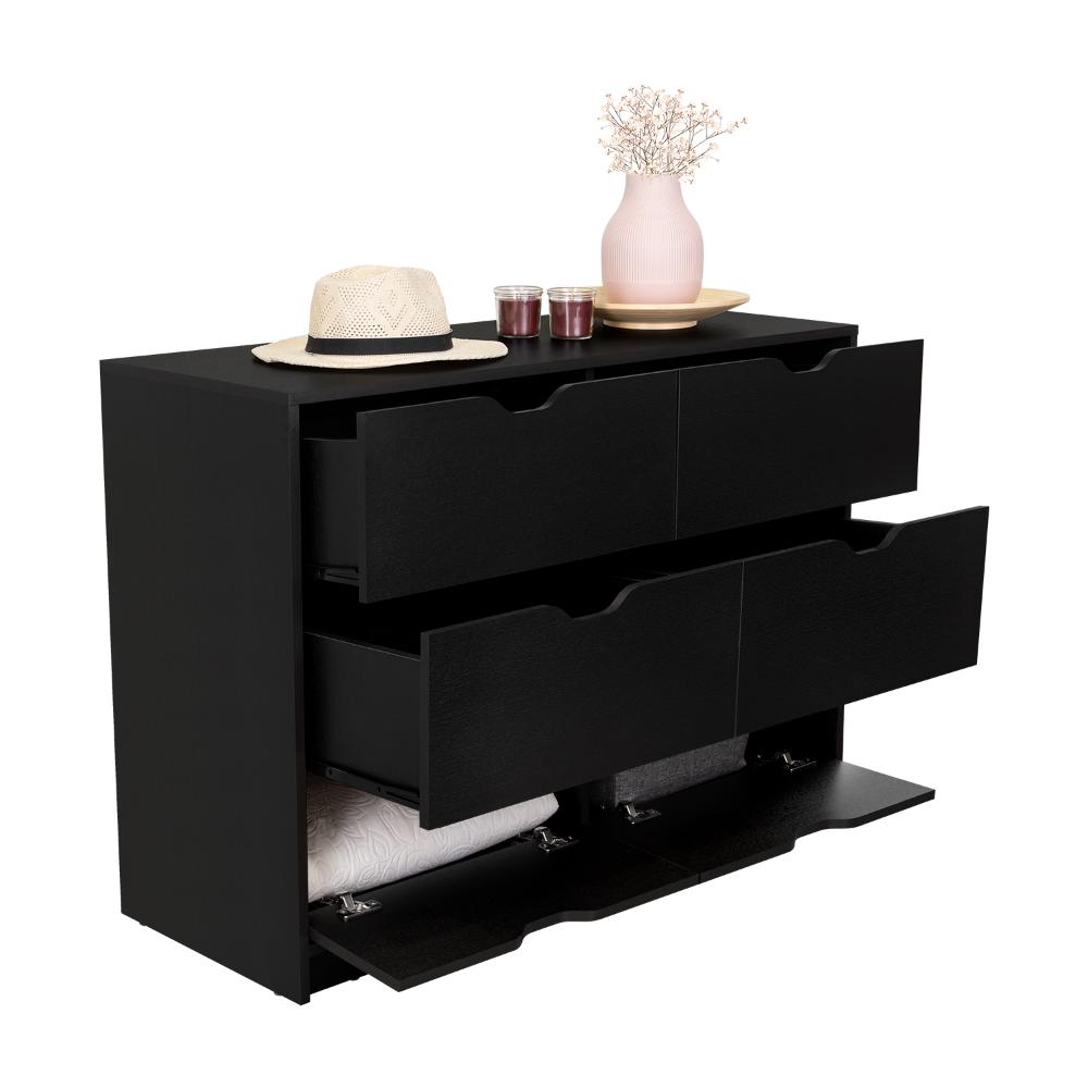 Set de 2 Organizadores Brasilia, Wengue, con Cuatro Cajones Multiusos Deslizables
