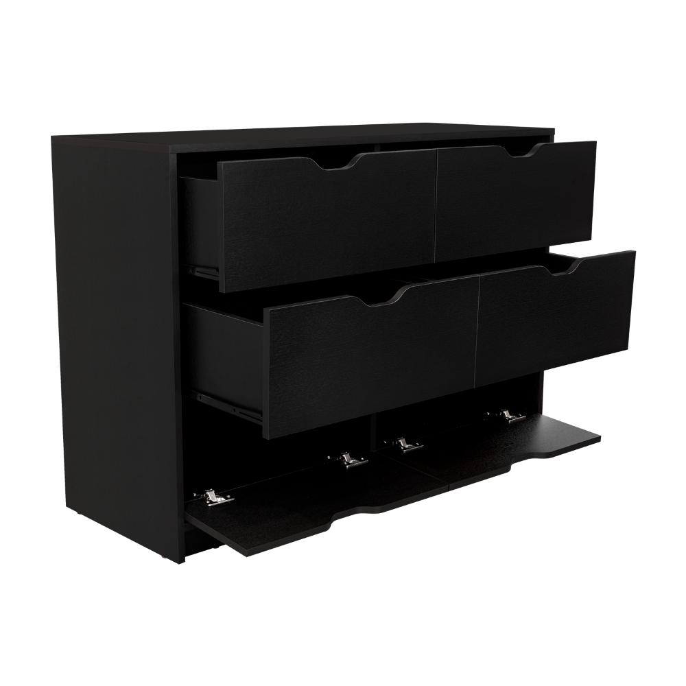 Set de 2 Organizadores Brasilia, Wengue, con Cuatro Cajones Multiusos Deslizables