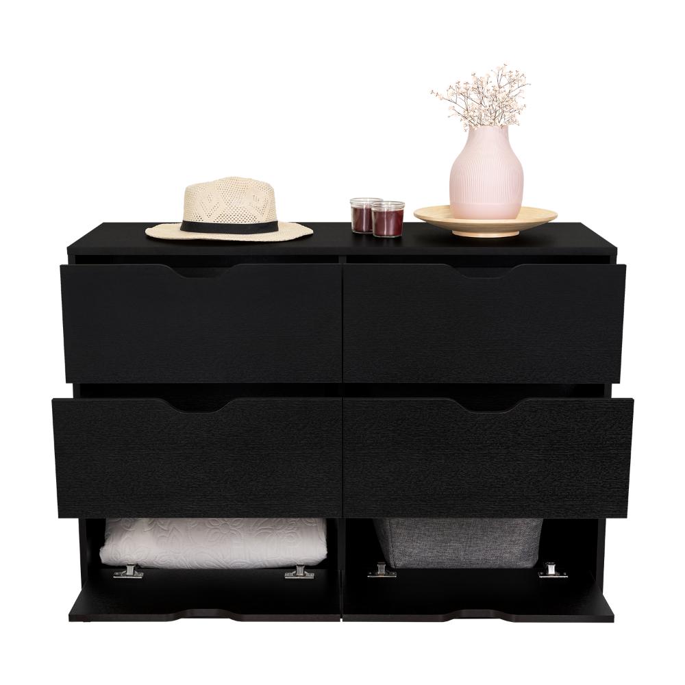 Set de 2 Organizadores Brasilia, Wengue, con Cuatro Cajones Multiusos Deslizables