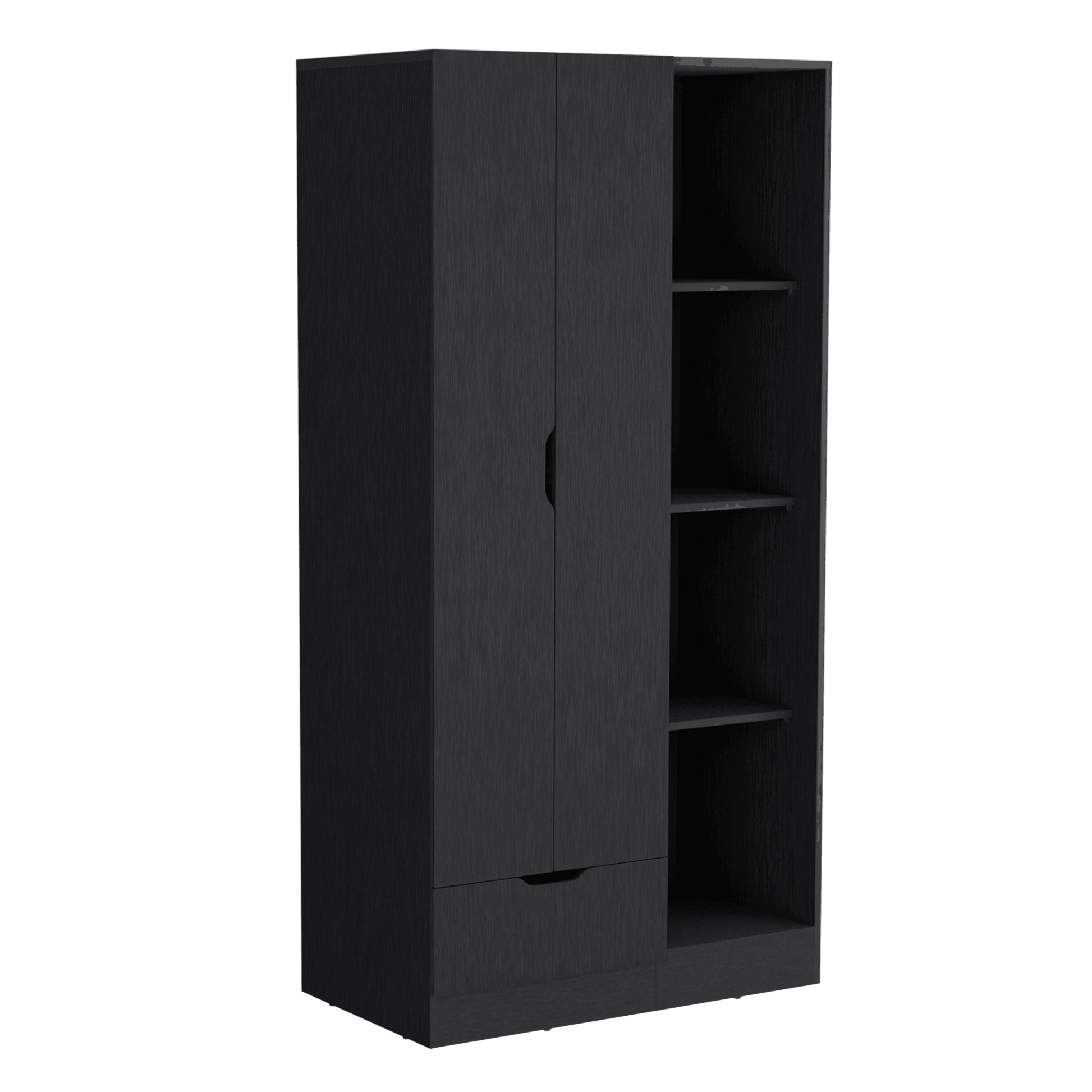 Closet Memphis, Wengue, con Un Tubo Cromado ZF - VIRTUAL MUEBLES