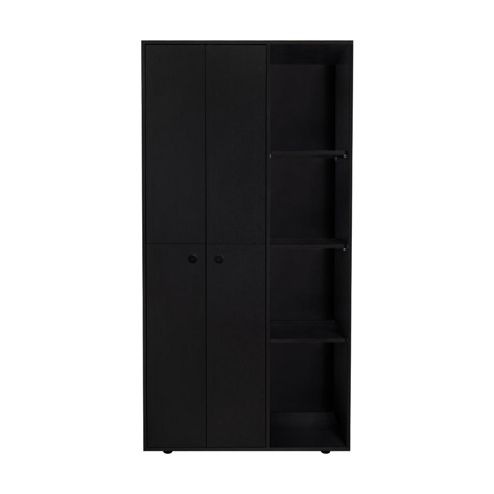 Closet Mandi, Wengue, con Dos Tubos y Un Cajón Deslizable ZF