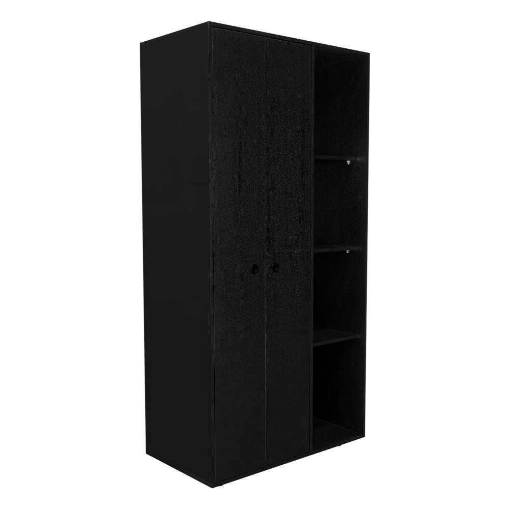 Closet Mandi, Wengue, con Dos Tubos y Un Cajón Deslizable ZF
