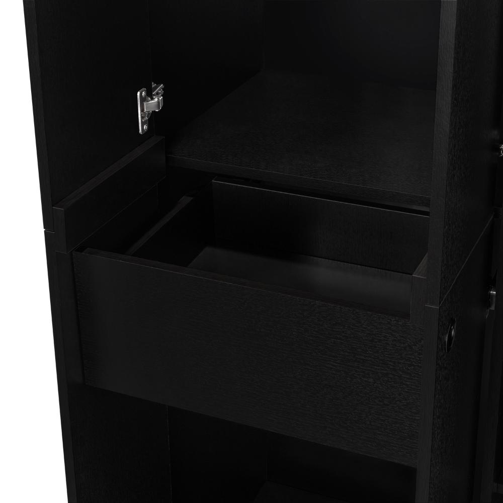 Closet Mandi, Wengue, con Dos Tubos y Un Cajón Deslizable ZF