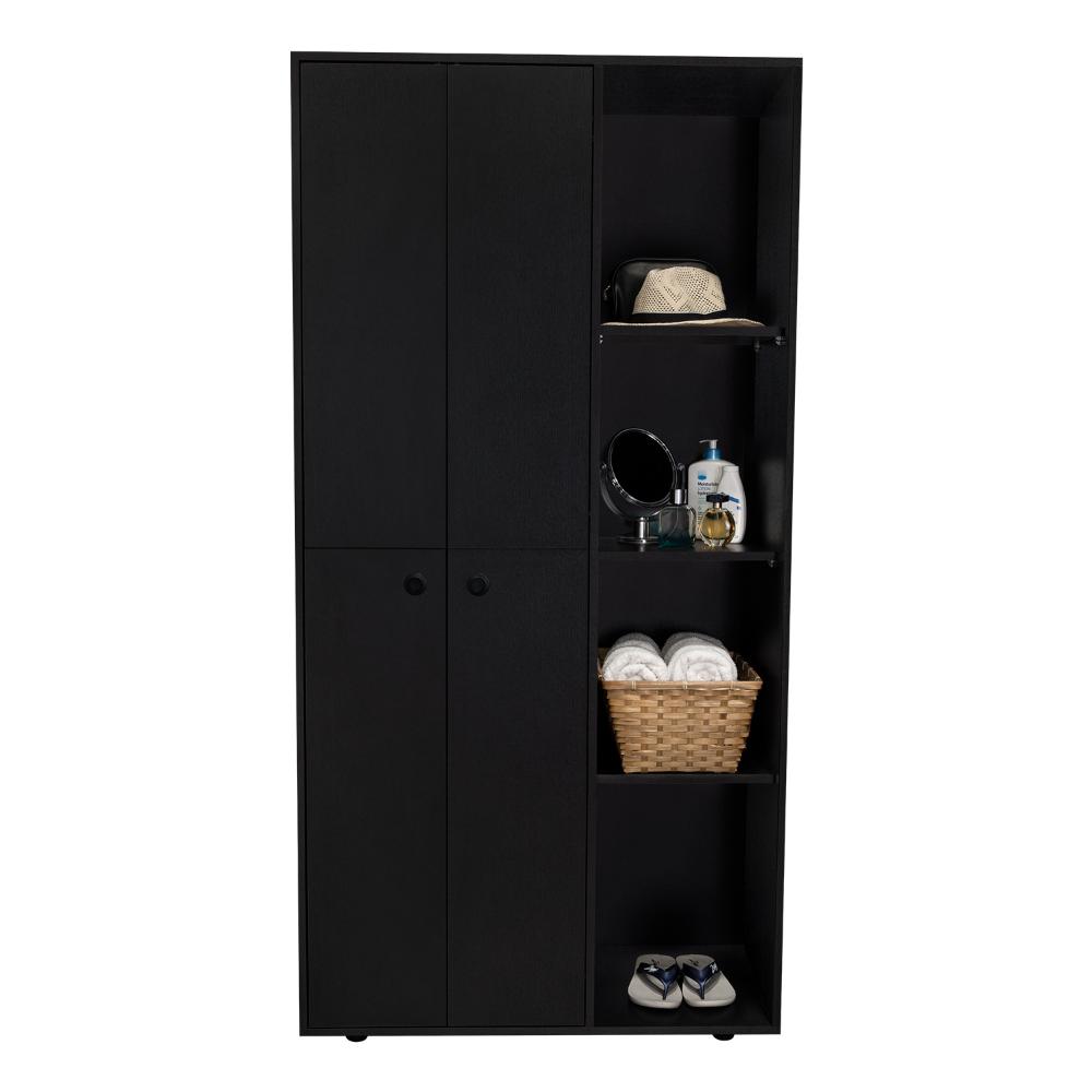 Closet Mandi, Wengue, con Dos Tubos y Un Cajón Deslizable ZF