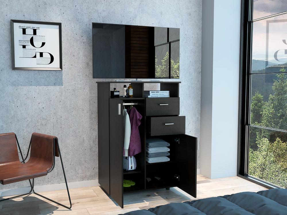 Closet Monter, Wengue, Dos Cajones y Puertas Abatibles ZF