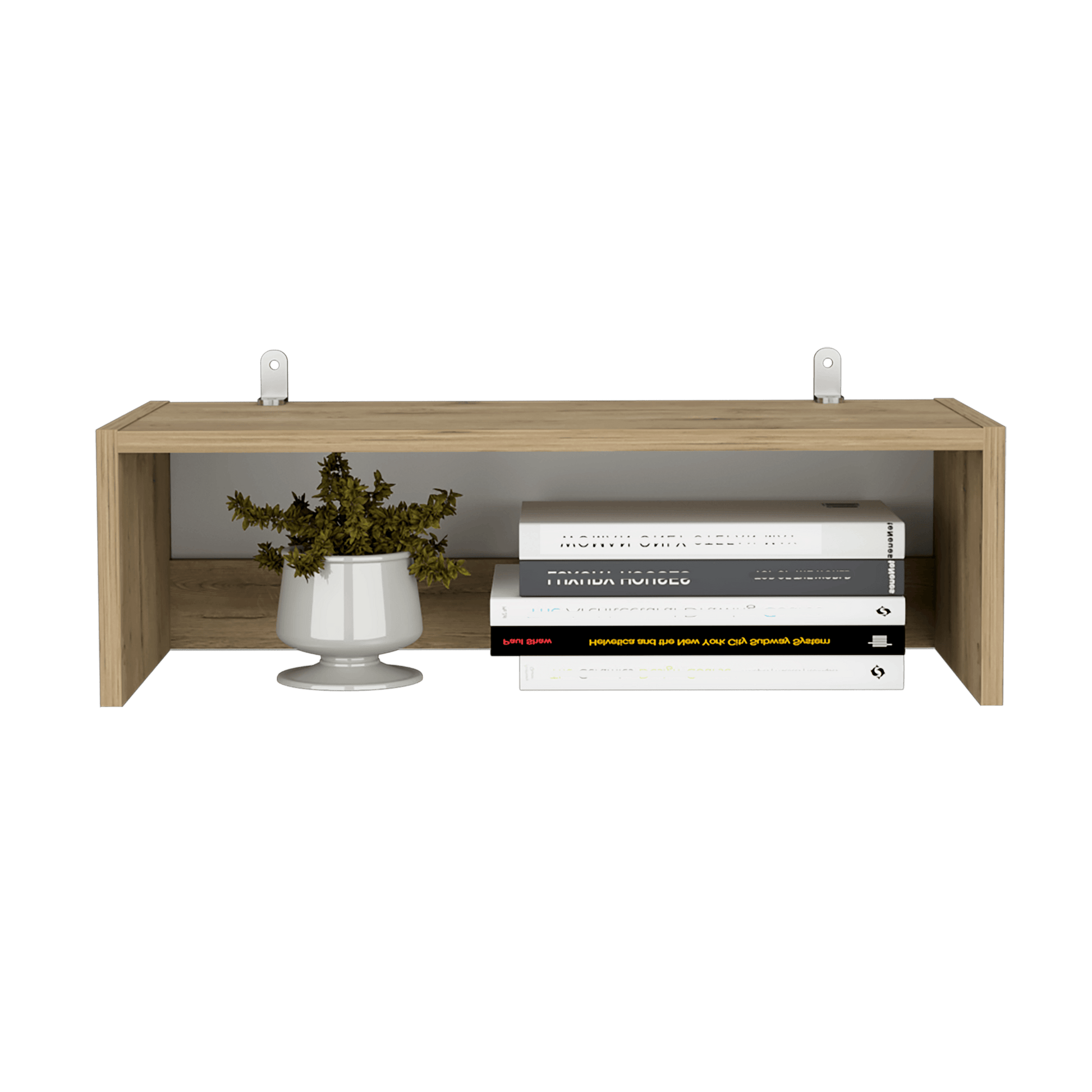 Complemento de Biblioteca Home, Macadamia y Blanco Cartón, para Adicionar un Compartimiento a tus Espacios - VIRTUAL MUEBLES