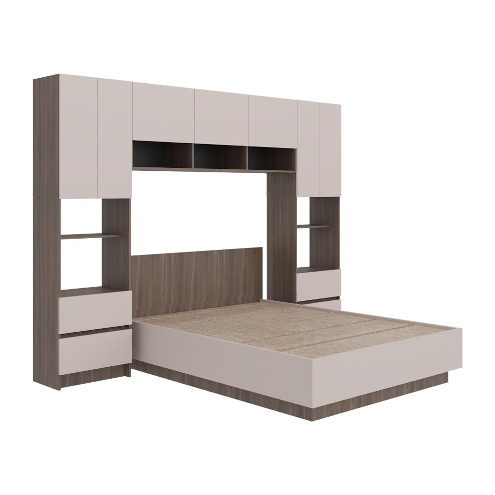 Cama con Clóset Deni, Milán y Capri, Incluye Tendido de Tablas y Clóset con Amplios Espacios de Almacenamiento