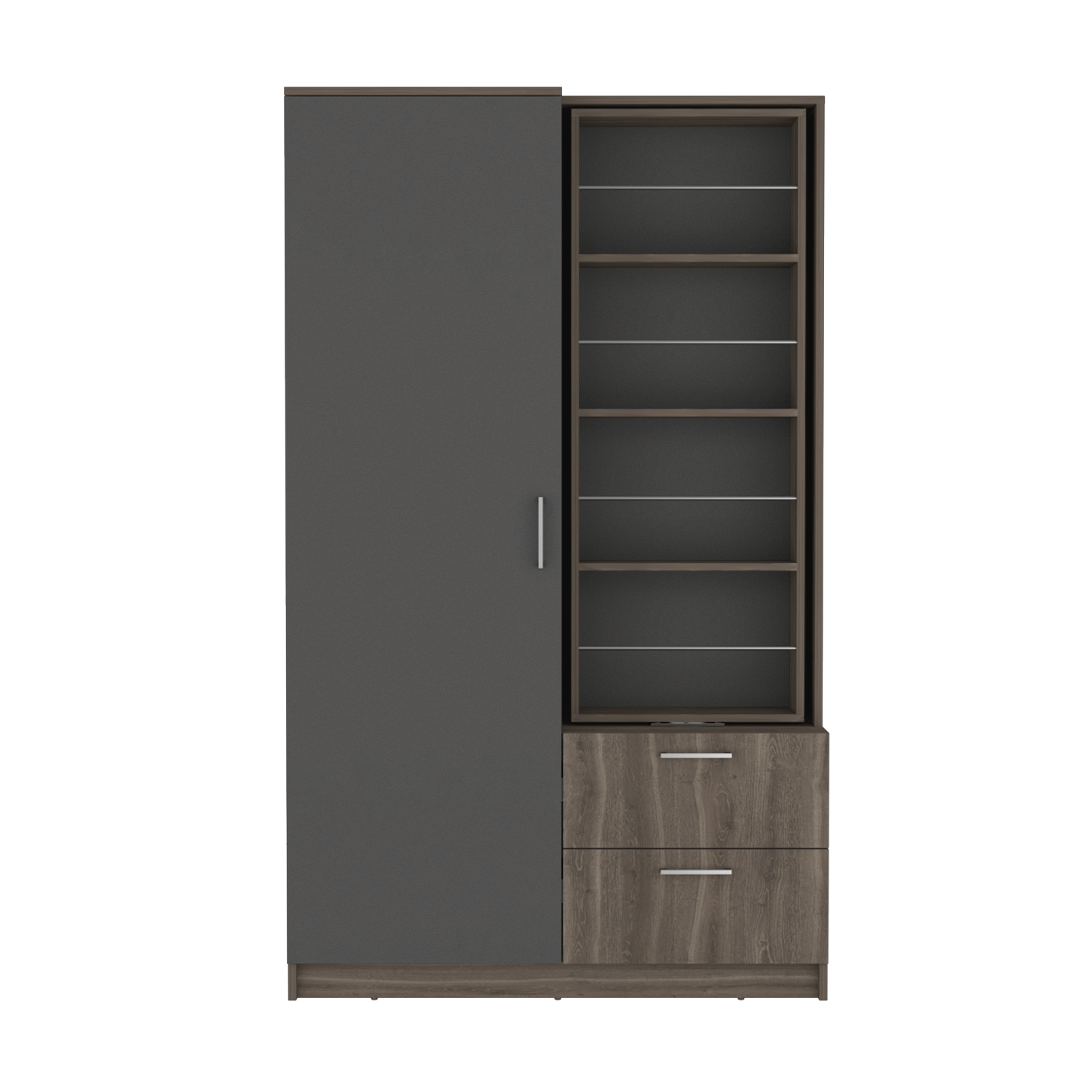 Closet Sevil, Milán y Plata Oscuro, Con Espejo y Zapatero Incluido