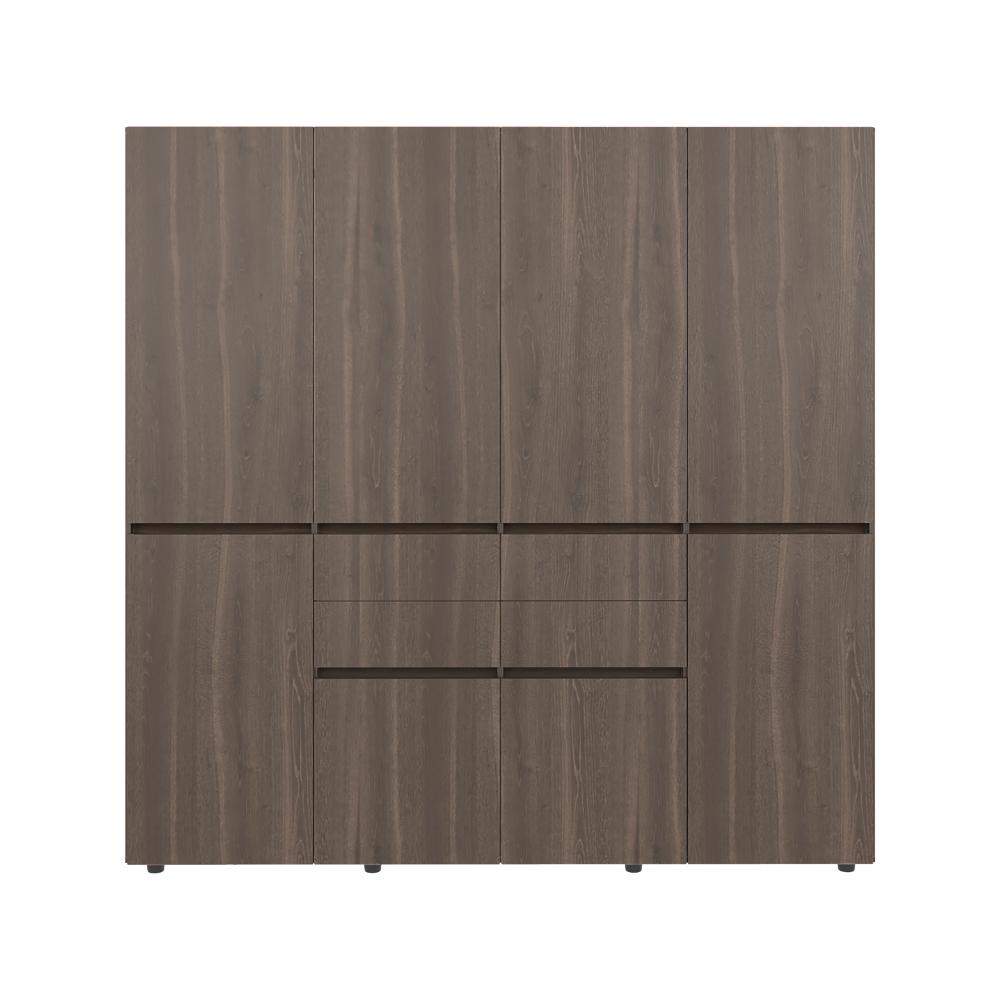 Closet Siruela 200, Milan y Wengue, con Cuatro Cajones, Ocho Puertas y Gran Capacidad de Almacenamiento