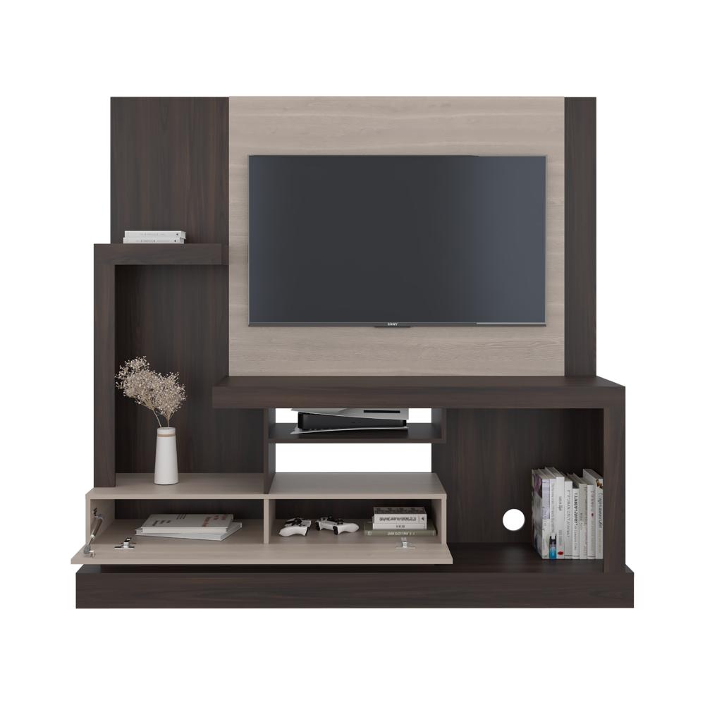 Mesa Para Tv Draven, Nogal y Bardolino, con Espacio Para Televisor de Hasta 55 Pulgadas
