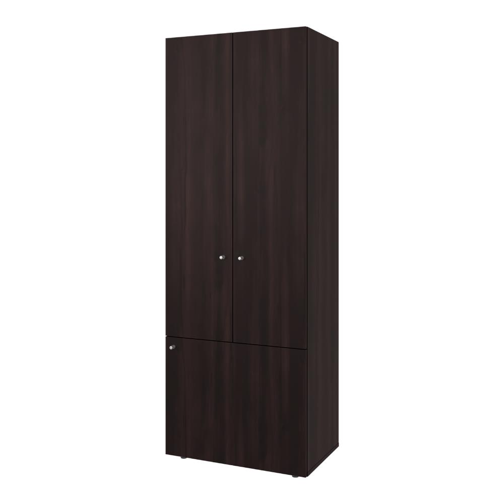 Closet Beico II, Nogal y Negro, con tres Puertas Abatibles y cuatro entrepaños ZF