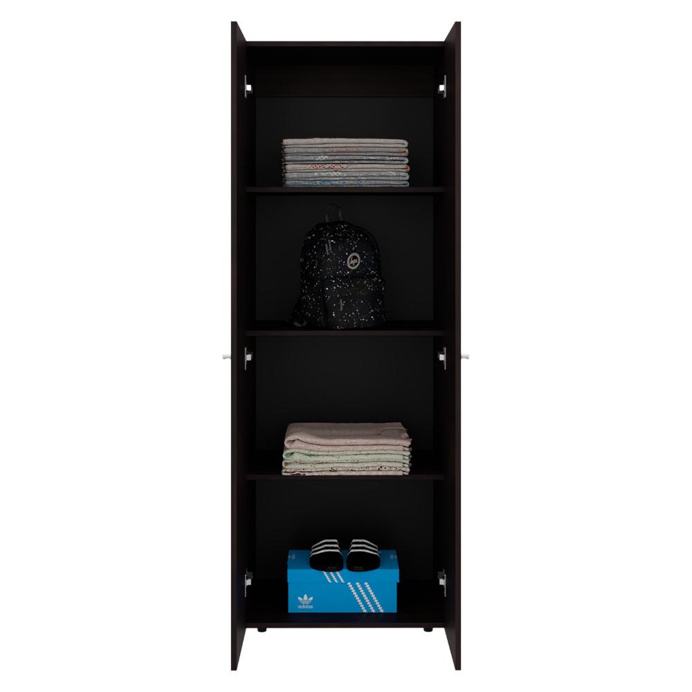 Closet Beico, Nogal y Negro, con dos Puertas Abatibles y cuatro entrepaños ZF