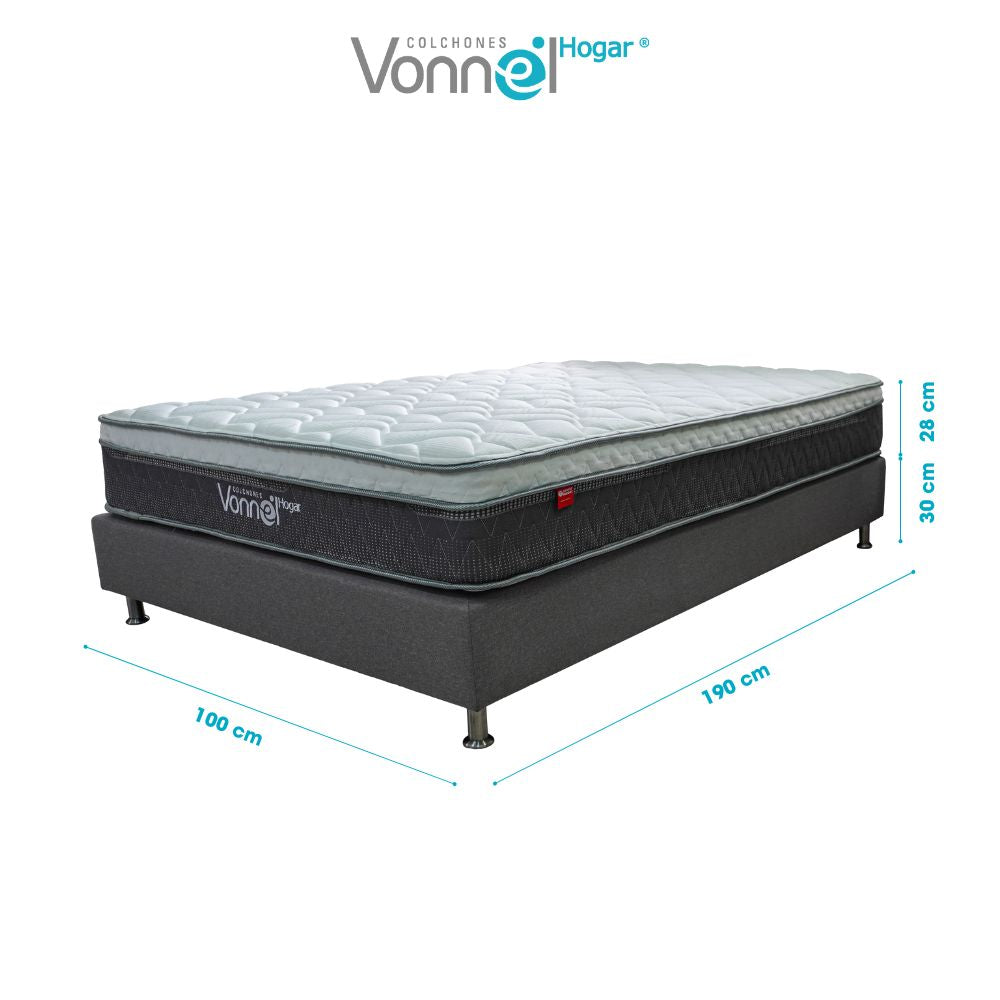 Colchón Combo Vonnel Sencillo (100 X 190 Cm ) Resortado Full Confort