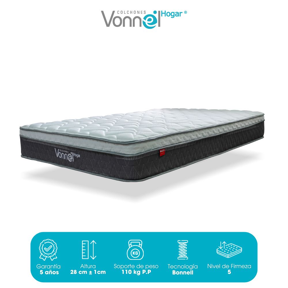 Colchón Combo Vonnel King (200 X 200 Cm ) Resortado Full Confort
