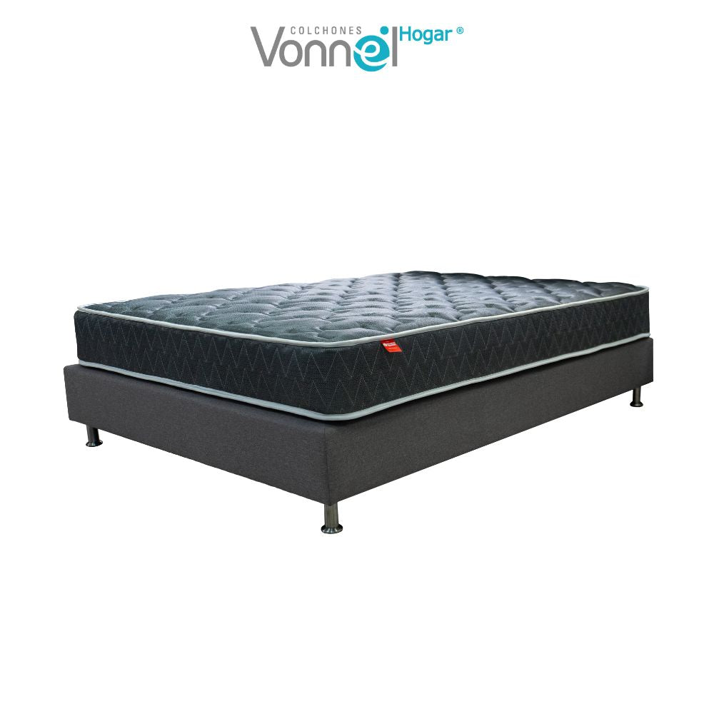 Combo Colchon + Basecama Marca Vonnel Semidoble (120 X 190 Cm ) Resortado Ortopedic