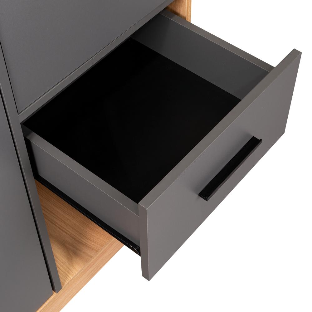 Closet Ader, Plata Oscuro y Fresno Europeo, de dos puertas ZF