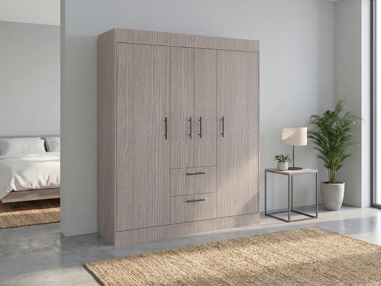 Closet Aura, Positano y Wengue, Con 4 Puertas y 2 Cajones
