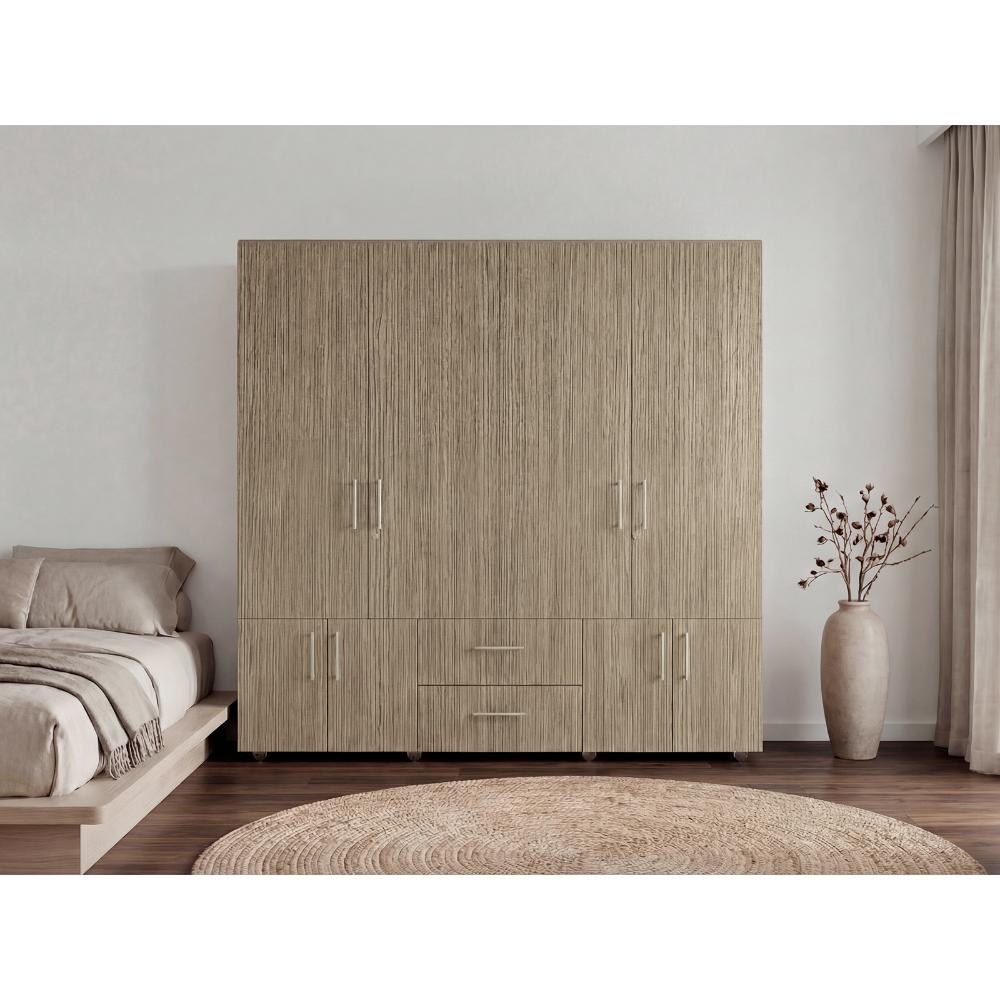Closet Dallas, Cartagena y Blanco, con Ocho Puertas Abatibles y Dos Cajones Organizadores